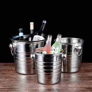 Cubo de Hielo Portátil de Acero Inoxidable 304 con Asa de Cabeza de Tigre para Champán, Vino Tinto, Hotel, KTV, Bar, Restaurante - Product Image 1