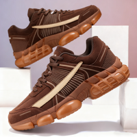 Chaussures d'hiver personnalisées en gros pour hommes et femmes, baskets de sport décontractées blanches et grises à empeigne en maille pour activités de plein air