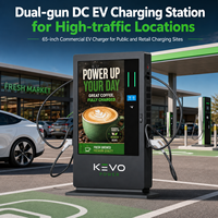 Chargeur DC pour véhicules électriques extérieur à double pistolet 30kW-80kW avec écran 4K de 65 pouces, IP54 et résistance à la chaleur jusqu'à 80°C