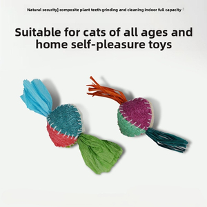 Natural Loofah Pet <b>Toy</b> with Mint Chew <b>Candy</b> for Teeth Grinding and Cleaning Training Feature Relieves Stuffiness in Cats - Product Image 2