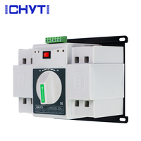 Panneau de commande de commutateur de transfert automatique (ATS) CHYT LW2R-100II 100A 6KA Capacité de coupure 2 pôles Monophasé/Triphasé 4P PC