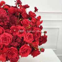 DKB Bestseller Hochzeits- und Halloween-Tischdekoration Seiden-Rote-Rosen Künstliche Blumenkugeln Umweltfreundlich Wasserdicht für Zuhause und Hochzeit