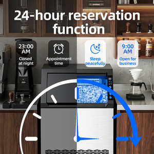 Máquina de Hielo Comercial de 100 kg/24 h, 120 Cubos/10-25 min, Autolimpieza, Alarma, Temporizador, Integrada, para Hotel/Cafetería/Restaurante/Bar - Product Image 5