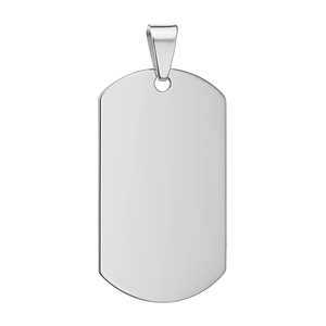 Liontin Kalung Pria Wanita DIY, Charm Baja Anti Karat Poles Cermin, Tag Nama ID Alamat Kosong, Grosir Dog Tag untuk Diukir - Product Image 2
