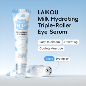 Sérum pour les yeux hydratant au lait LAIKOU avec triple applicateur à bille 15ml – Lisse les rides, atténue les cernes, crème anti-âge pour les yeux - Product Image 2