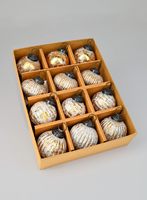 Fait à la main Premium Antique Crème Vague Ronde Arbre De Noël En Verre Décor Ornements Boules Suspendus Designer Cadeaux En Gros