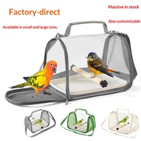 Sac à dos pour perroquet en maille respirante transparente avec perchoir intégré, cage à oiseaux portable d'extérieur, pliable et imperméable