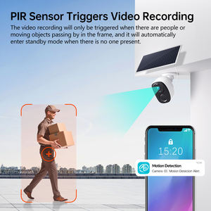 Kamera Keamanan Surya 2K Luar Ruangan Nirkabel 4G untuk Keamanan Rumah, Penglihatan Malam Berwarna, Deteksi Gerakan PIR/AI, Komunikasi Dua Arah, IP66 - Product Image 3