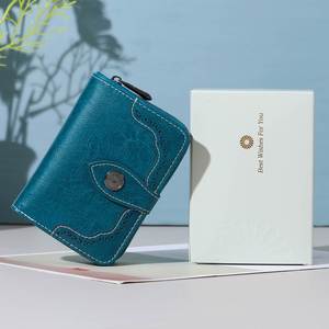 Portefeuille éjecteur de cartes personnalisé en cuir véritable avec fonction Localiser, porte-cartes RFID de luxe pour hommes et femmes - Product Image 1