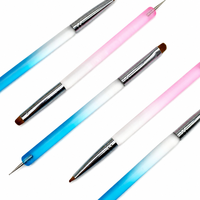Pinceau à double tête pour nail art avec manche en acrylique, tailles 8, 10, 12, 14, 16, personnalisable avec logo – Idéal pour la French Manucure