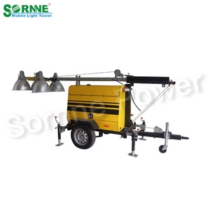 SORNNE 9 M mât télescopique groupe électrogène Diesel 4*1000W lampes aux halogénures métalliques 4*300W lumière LED tour d'éclairage Mobile - Product Image 2