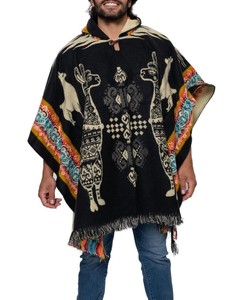 2025 mùa đông Mexico người đàn ông dệt kim hoodie Poncho tây nam navajo <span class=keywords><strong>Aztec</strong></span> áo phong cách Polyester bản địa thiết kế khăn choàng - Product Image 4