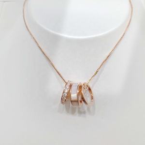 factory price plata 925 silver <b>rose</b> <b>gold</b> women heart ring <b>necklace</b> fine jewelry gift love layered zircon unique charms <b>necklaces</b> - Product Image 1