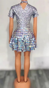 Robe scintillante à paillettes pour spectacle de scène, robe de soirée d'anniversaire, Sexy - Product Image 4