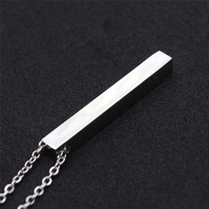 EManco Nom Personnalisé Logo Gravé Personnalisé <span class=keywords><strong>l</strong></span> Bar <span class=keywords><strong>Pendentif</strong></span> 4 Côtés Plaqué Or Collier en Acier Inoxydable - Product Image 4