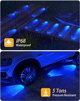 Lampes solaires LED bleues à haute luminosité, étanches IP68, garantie 1 an, lot de 4, pour extérieur, jardin, parc, allée, escalier, décoration