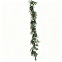 Guirlande artificielle en cèdre avec cône de pin, réaliste, épaisse et douce, guirlande artificielle verte en faux pin pour la décoration de cheminée