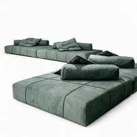 Canapé modulaire en tissu de luxe moderne avec coussins rembourrés en mousse pour appartement, villa, entrepôt et salon