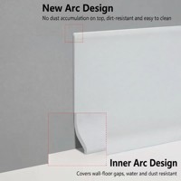 Plinthe en PVC souple autocollante sans perçage ni colle, pour couvrir les interstices mur-sol, finition mate, rouleau de 25m