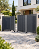 Portail de garage moderne en aluminium avec moteur, design de portail coulissant sur mesure de qualité supérieure pour villa et projets résidentiels