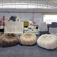 Ensemble de canapés sectionnels modernes de luxe en velours avec rembourrage en éponge pour salon d'appartement