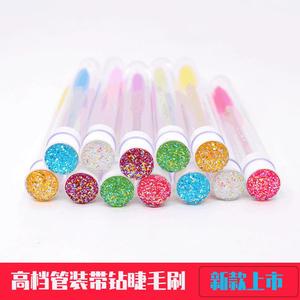 Jieshuya Eyelash Curler Brush With Glitter Tube Disposable Crystal Handle Colorful For Makeup - Product Image 3