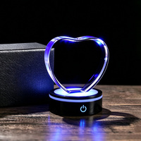 Coffret Cadeau Noir, Cœur en Cristal K9 110mm Vierge pour Machine Xtool, Gravure Laser Personnalisée avec Photos et Base LED, Cadeau de la Saint-Valentin