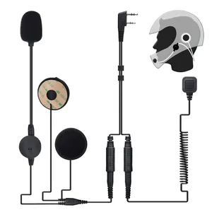 <span class=keywords><strong>Casque</strong></span> de <span class=keywords><strong>moto</strong></span> avec haut-parleurs doubles à 2 broches, design ouvert, étanche, micro PTT, interphone radio bidirectionnel <span class=keywords><strong>pour</strong></span> Baofeng UV-5R - Product Image 1