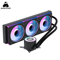 Refroidisseur de processeur liquide AntarcChill 360 AIO avec tête de pompe ronde, affichage numérique en temps réel pour LGA 1700 1851 AM4 AM5, kit de refroidissement par eau