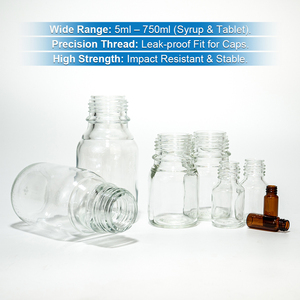 Botellas de Medicina de Vidrio Ámbar LINUO, Botellas de Vidrio Personalizadas, Otros Envases de Vidrio, 5ml 10ml 25ml 50ml 100ml <span class=keywords><strong>200ml</strong></span> 500ml, Botellas para Pastillas - Product Image 4