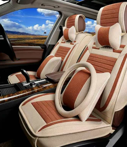 Coussins et housses de siège de voiture universels en lin pour toutes les saisons, vente en gros - Product Image 4