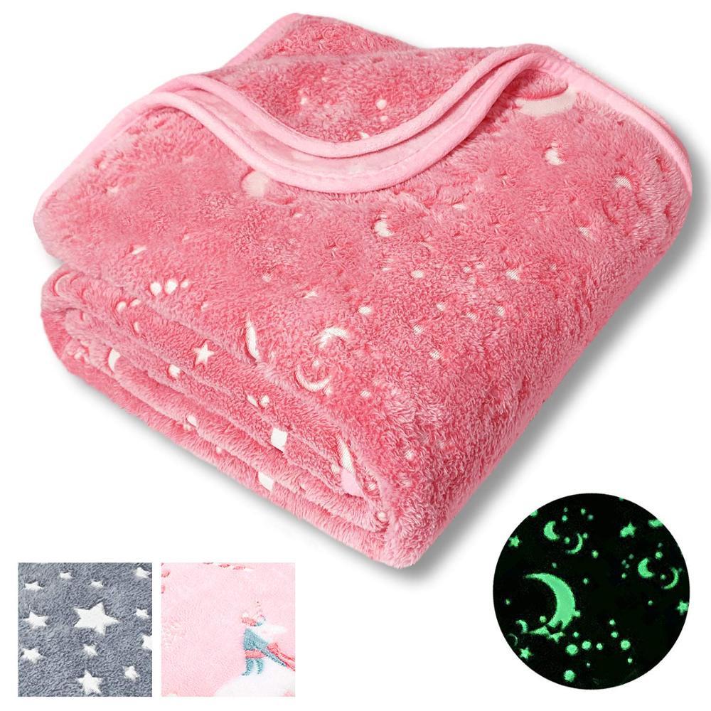 Garçons Filles Tout-petits, super Doux Premium Floue Moelleux En Peluche Fourrure Jeter Lueur dans Le Foncé Jeter Couverture