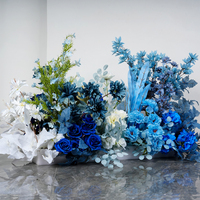 Boule de fleurs artificielles bleues Grace pour centres de table de mariage et de fête, accessoires et arrangements floraux artificiels