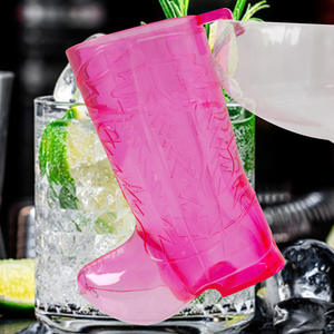 Ensemble de verres à shot en plastique de 2 oz en forme de botte de cowboy western, sans BPA et recyclable, fabriqué au Vietnam - Product Image 4