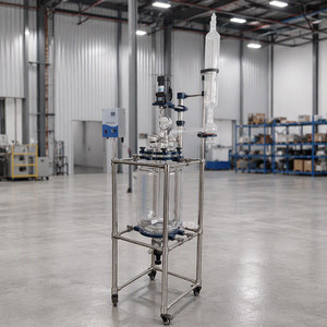Explosionsgeschützter Doppelwandiger Borosilikatglas 3.3 Reaktionskessel mit Motor für Rückfluss und Destillation 10L Fassungsvermögen - Product Image 1