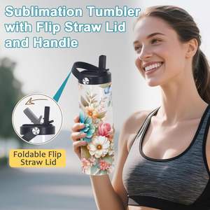 20Oz Sublimation Tumblers Bulk Skinny Straight, 25 Pack Sublimation Sport <b>Water</b> <b>Bottles</b> Blanks with Portable Handle Double Wall - Product Image 3