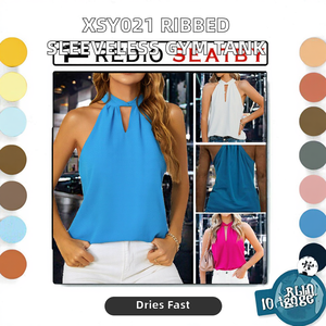 Débardeurs côtelés ajustés respirants et à séchage rapide 100 % coton pour femmes grandes tailles, toutes couleurs, prix de gros, personnalisables - Product Image 2