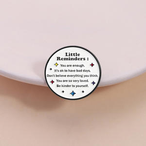 Bros Pin Bulat dari Paduan Seng dengan Kutipan Inspiratif, Cat Panggang, Teks Penyembuh, Cocok untuk Semua Pakaian - Product Image 2