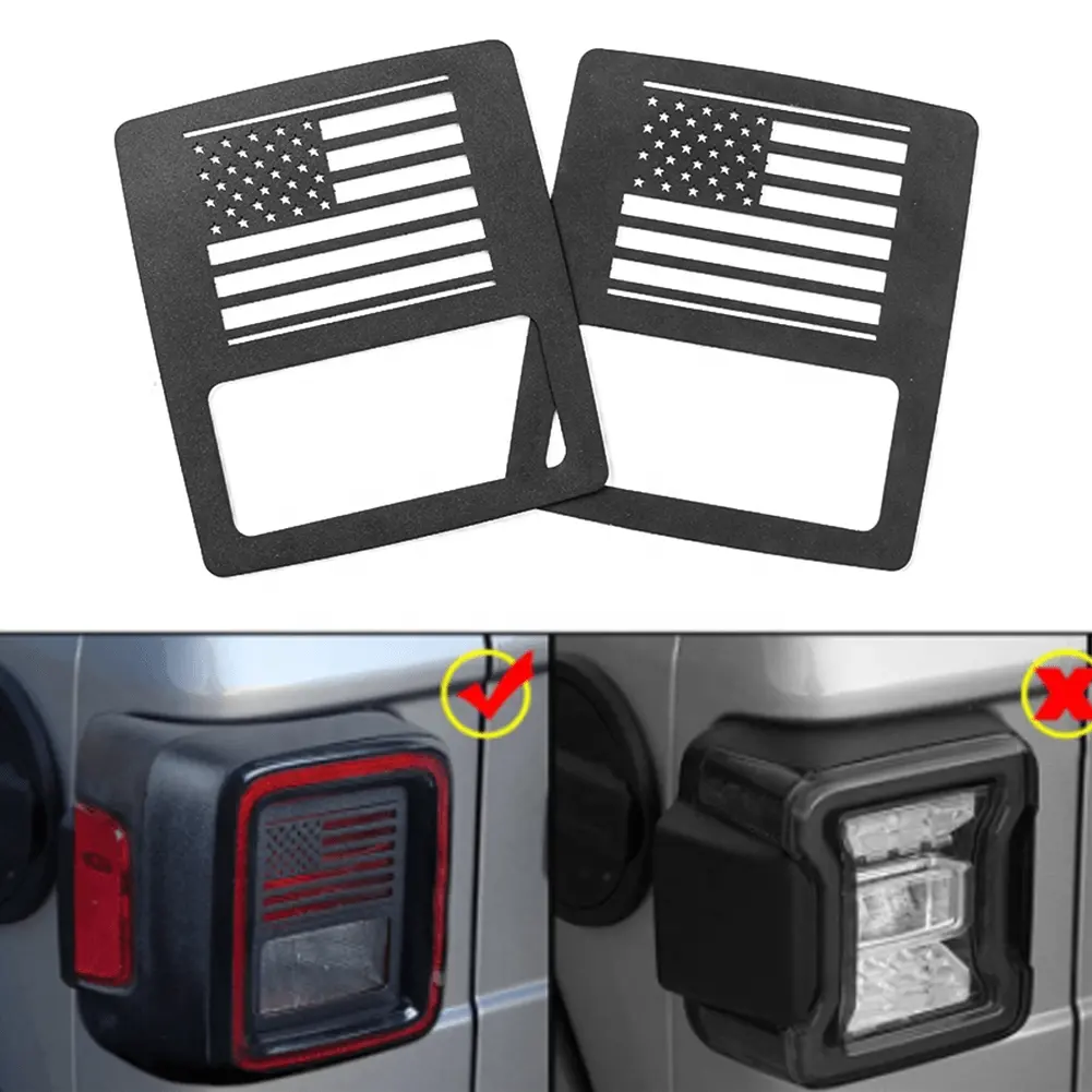 कार काले पूंछ प्रकाश कवर अमेरिकी ध्वज लालटेन गार्ड के लिए जीप रैंगलर असीमित जीएल 2018-2021
