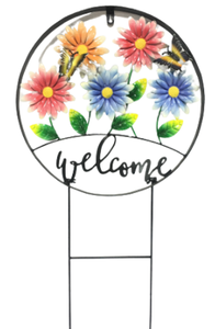 Piquets de jardin à fleurs en métal Grand <span class=keywords><strong>paysage</strong></span> décoratif coloré Jardinage Décoration extérieure Ornement de pelouse et de cour Rouille - Product Image 4
