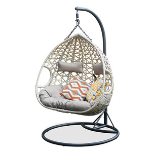 Sedia <span class=keywords><strong>a</strong></span> Dondolo Moderna da Esterno N2269 con Cuscino Impermeabile per 2 Persone - Product Image 3