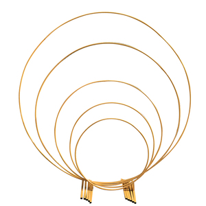 Décor arche d'anneaux <span class=keywords><strong>en</strong></span> <span class=keywords><strong>fer</strong></span> forgé pour mariage, cadre de <span class=keywords><strong>cercle</strong></span> d'arrière-plan avec ballons, détachable, facile à transporter, pour fête, 6 pièces - Product Image 4