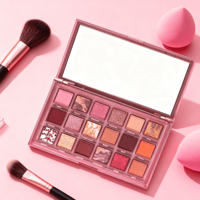Palette de fards à paupières nacrés 18 couleurs haute pigmentation en poudre fine, marque privée, pour maquillage quotidien et de soirée pour femmes