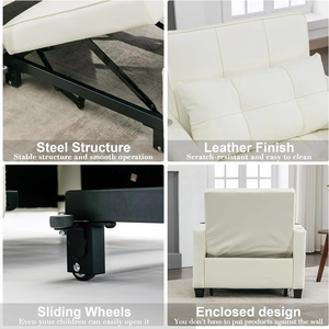 Ghế sofa phòng khách hình chữ L kiểu Ý, kèm ghế Ottoman gấp gọn, ghế sofa đơn sang trọng, ghế ngủ giả da, mẫu thử miễn phí - Product Image 4