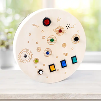 Tableau d'activités Montessori en bois avec interrupteur lumineux LED, jouet éducatif DIY pour enfants de 7 à 12 mois, jouets de contrôle personnalisés écologiques
