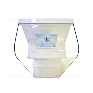 Vitrine de présentation haut de gamme en bois et verre sur pied avec étagères pour parfums et produits de beauté - Product Image 4