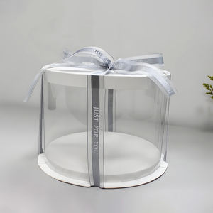กล่องเค้กกลมใสสำหรับสัตว์เลี้ยง3ชั้น6นิ้วเป็นมิตรกับสิ่งแวดล้อมพร้อมฝาปิดสำหรับเค้กวันเกิดและงานครบรอบ - Product Image 1