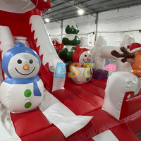 Maison gonflable de rebond de glissière sur le thème de vacances de Noël pour des événements de partie