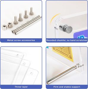 Boîte de rangement et de présentation multifonctionnelle en acrylique transparent avec fermeture à bouton pour cartes de collection - Product Image 3