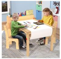 Table d'activités et 2 chaises en bois pour enfants, bureau d'artisanat portable, organisateur de fournitures artistiques pour enfants